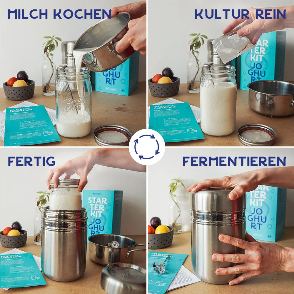 Joghurt Starter Kit mit Joghurtbereiter - Bio Joghurt selber machen - Image 5